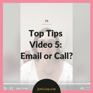 It's that dreaded decision all PRs stress about - whether to email or call to pitch. And if you do decide that a call is the way to go - in this Top TIps video I've got some great pointers to help you.
