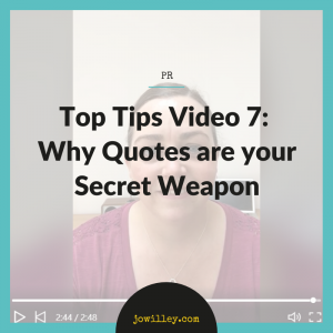 Do you wonder why your quotes always get cut out of any coverage you secure? This Top Tips video will tell you why quotes are actually your secret weapon.